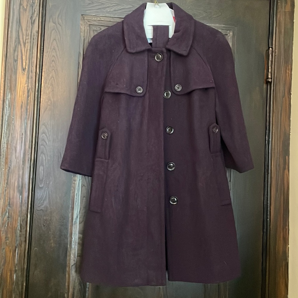 Gap wool coat, XS, purple with 3/4 sleeve